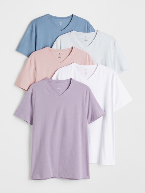 

H&M Men 5-pack Slim Fit T-shirts, Multi