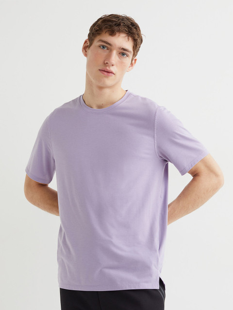 

H&M Men Purple Regular Fit Short-Sleeved Sports Top