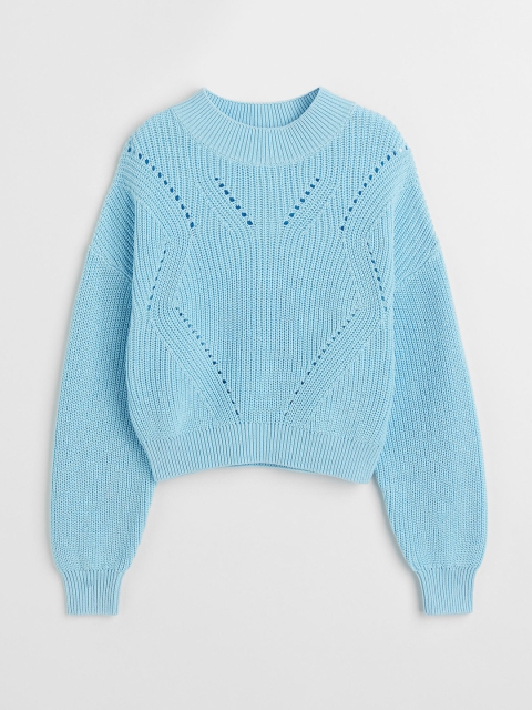 

H&M Girls Blue Cotton Knitted Jumper