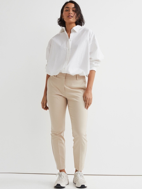 

H&M Beige Cigarette Trousers