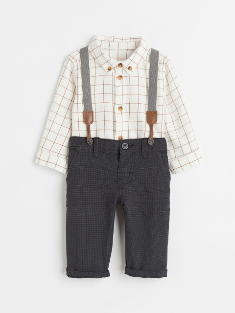 

H&M Boys White & Grey 2-Piece Cotton Set