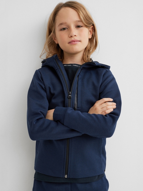 

H&M Boys Navy Blue Solid Track Jacket