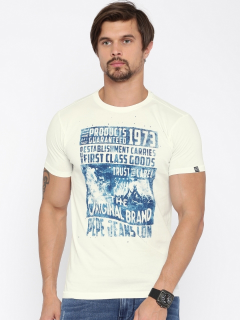 

Pepe Jeans White Printed Slim Fit T-Shirt