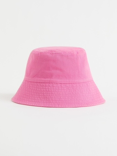

H&M Women Pink Solid Pure Cotton Bucket Hat