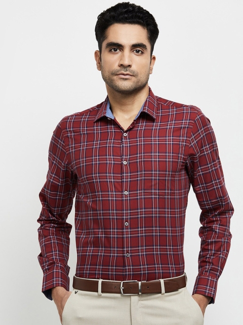 

max Men Red Checked Regular Fit Pure Cotton Casual Shirt