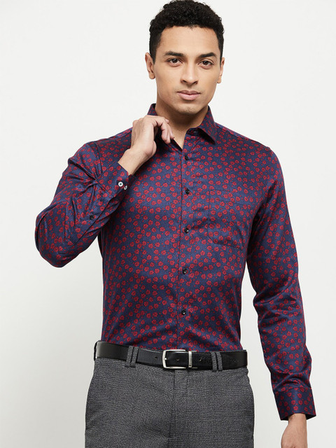

max Men Red Floral Printed Cotton Formal Shirt