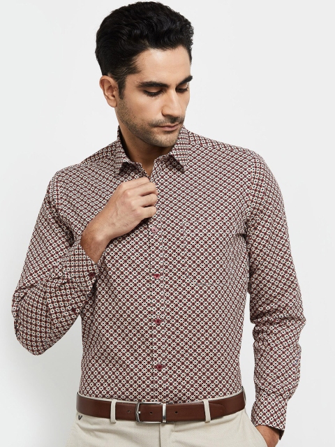 

max Men Red & White Cotton Abstract Printed Formal Shirt