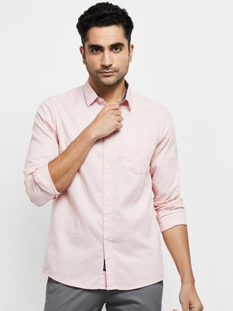 

max Men Peach-Coloured Cotton Casual Shirt