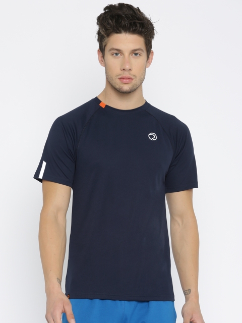 

REVO Men Navy Solid Round Neck Slim Fit T-shirt, Navy blue