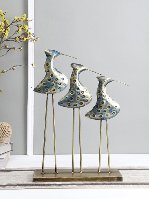 

Aapno Rajasthan Gold-Toned and Blue Neo-Classical Duck Set Table Dcor Showpiece