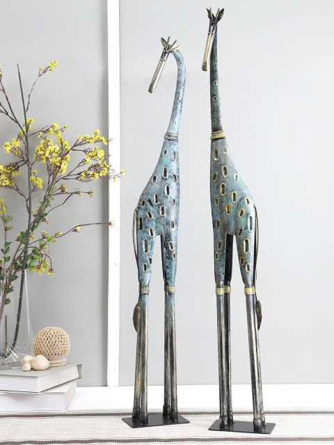 

Aapno Rajasthan Blue Pristine and Blue-hue Eva Giraffe Table Top Showpiece