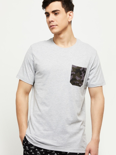 

max Men Grey Melange Lounge T-shirt
