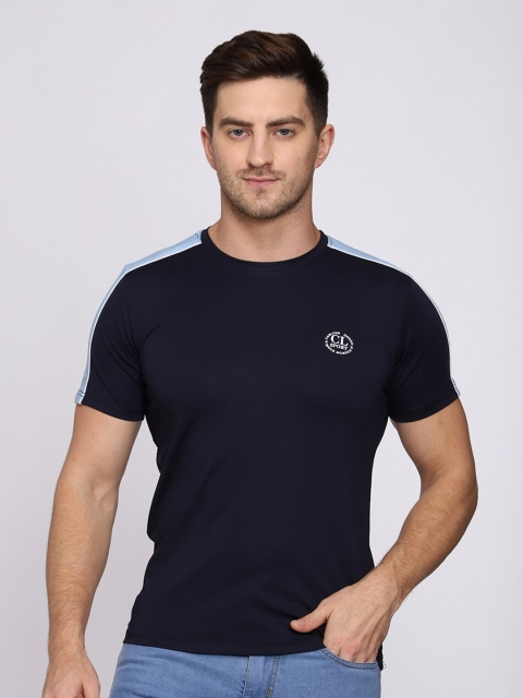 

CL SPORT Men Navy Blue Applique T-shirt