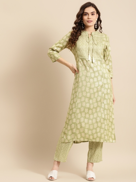 

Prakhya Women Green Ethnic Motifs Printed Kurta with Palazzos