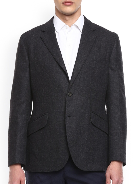 

HACKETT LONDON Men Grey Longline Open Front Jacket