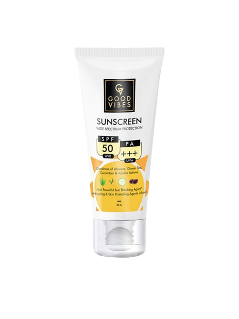 

Good Vibes Wide Spectrum Protection Sunscreen with SPF 50 - 50 g, Yellow