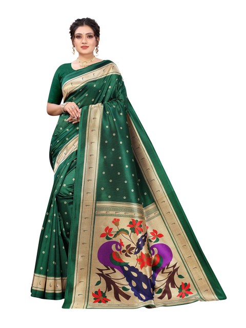 

KALINI Green Ethnic Motifs Printed Saree