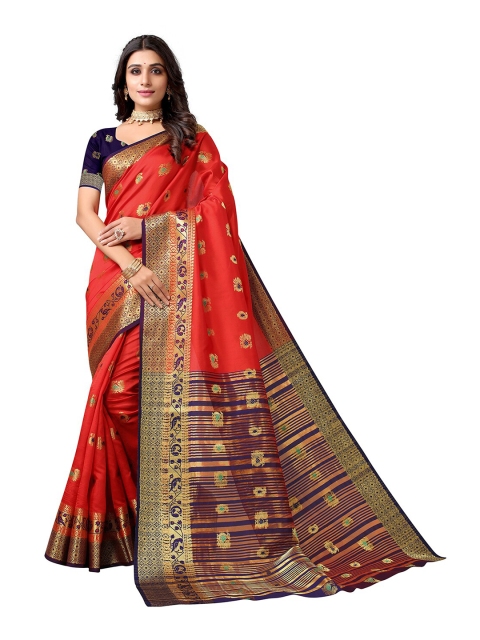 

KALINI Red Woven Design Banarasi Saree