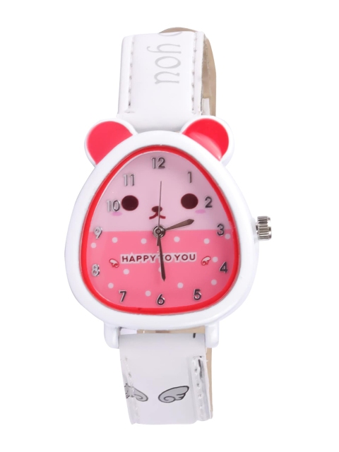 

Spiky Kids Pink Dial Leather Straps Analogue Watch Hty_Pnk_Wht_1