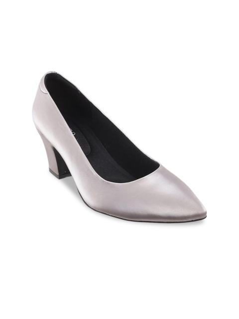 

Metro Grey Pointed Toe Block Pumps