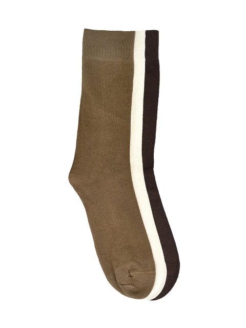 

MARC Men Set of 3 Above Ankle-Length Socks, Brown