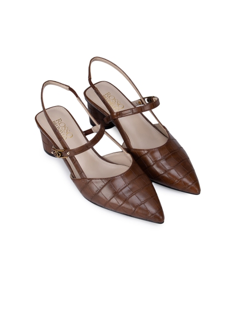 

ROSSO BRUNELLO Brown Textured PU Block Mules