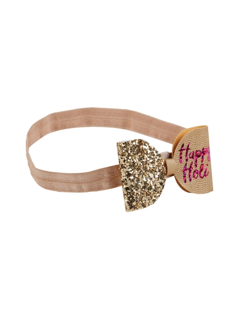 

Aye Candy Girls Gold-Toned Embellished Happy Holi Bow Chill Wrap Headband