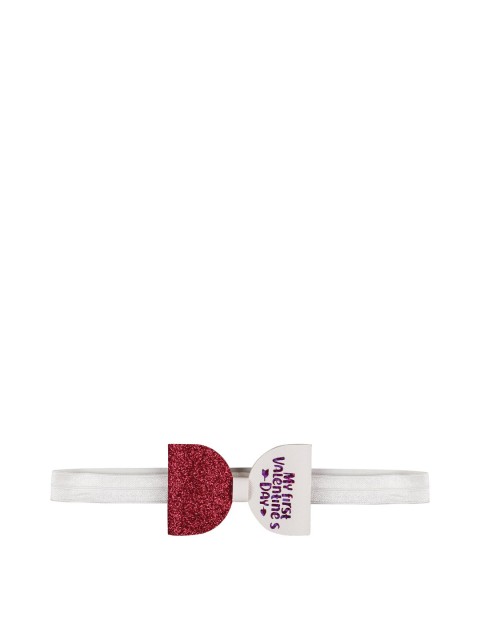 

Aye Candy Girls White & Maroon My First Valentine Bow Headband