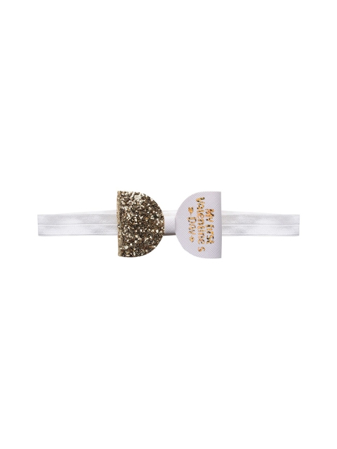 

Aye Candy Girls White & Gold-Toned My First Valentine Bow Chill Wrap Headband