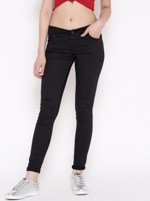 

Devis Women Black Slim Fit Solid Regular Trousers