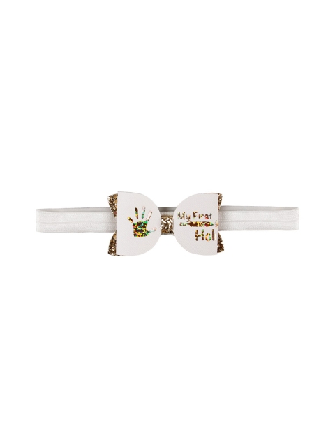 

Aye Candy Girls White & Grey My First Holi Embellished Headband