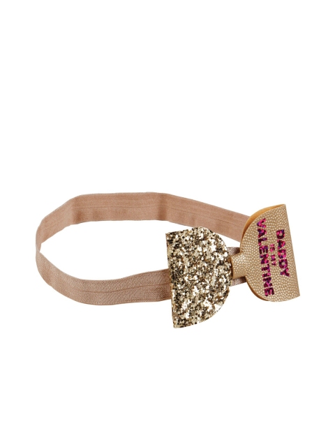 

Aye Candy Girls Gold-Toned Glittery Daddy Is My Valentine Bow Chill Wrap Headband