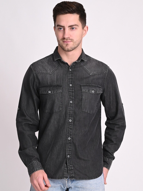 

STROP Men Black Relaxed Faded Cotton Casual Shirt