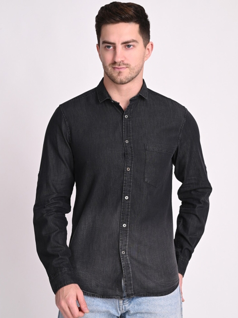 

STROP Men Black Relaxed Cotton Casual Shirt