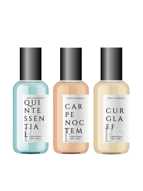 

B&F Set of Quintessential - Carpe Noctem - Curglaff Parfum Doux - 200 ml Each, Blue