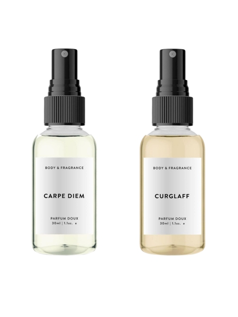 

B&F Set of Carpe Diem & Curglaff Parfum Doux Body Spray 30 ml each, Transparent