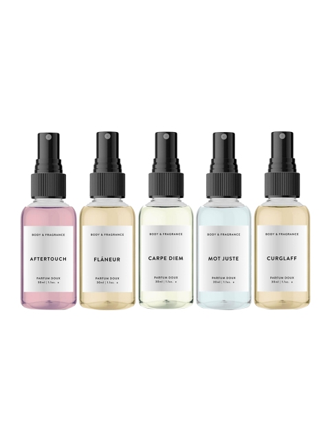 

B&F Set of 5 Parfum Doux Body Spray 30 ml each, Transparent