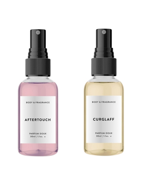 

B&F Set of Aftertouch & Curglaff Parfum Doux Body Spray 30 ml each, Transparent