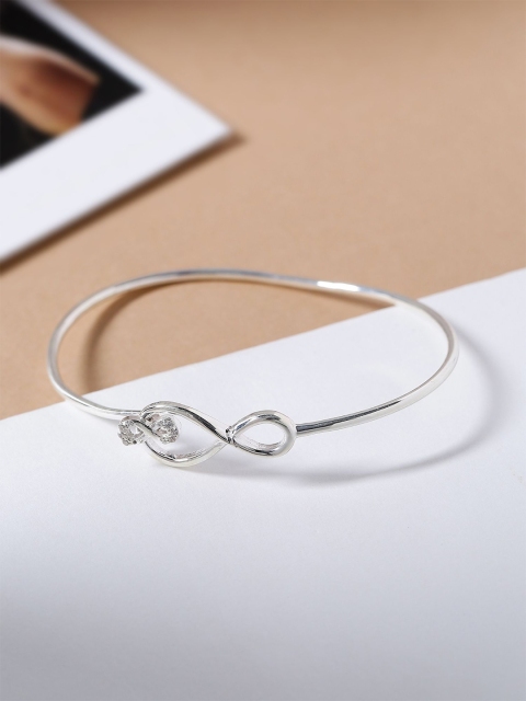 

Hiara Jewels Women Silver-Plated Cubic Zirconia Bangle-Style Bracelet