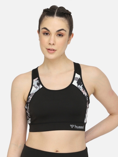 

hummel Black & White Graphic Printed Lightly Padded Bra