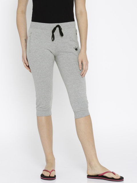

Red Rose Grey Melange Capris