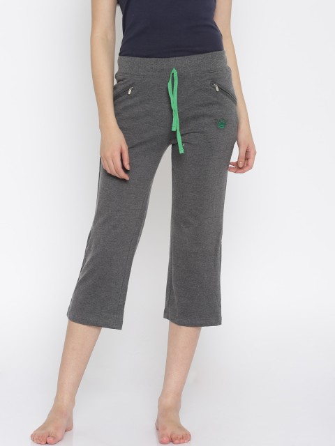 

Red Rose Grey Melange Capris