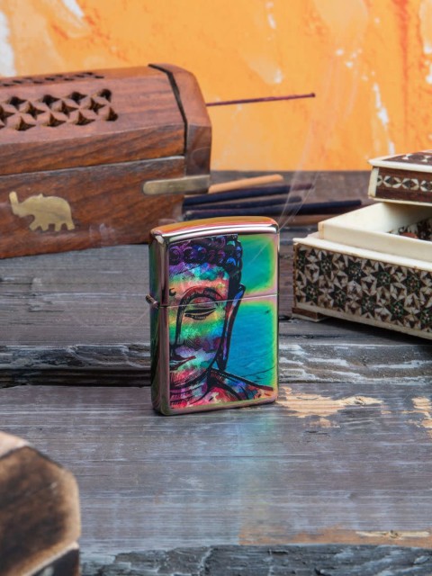

Zippo Black & Purple Bright Buddha Design Pocket Lighter