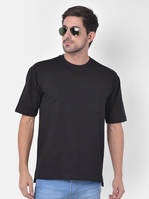 

Melangebox Men Black Regular Fit Cotton T-shirt