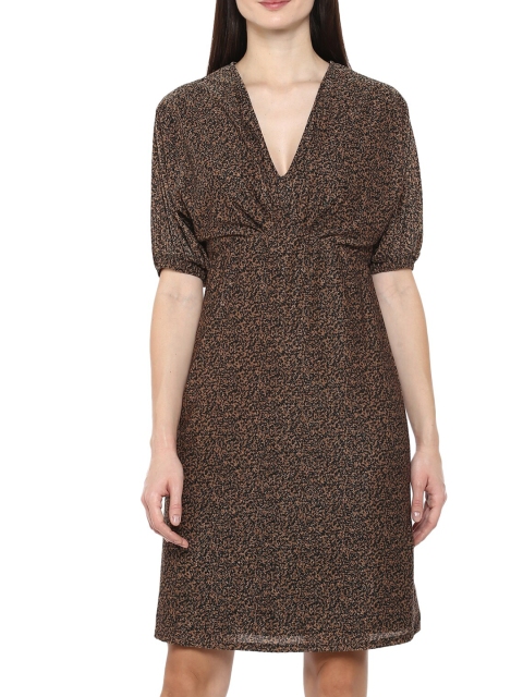 

LIU JO Brown Printed A-Line Midi Dress