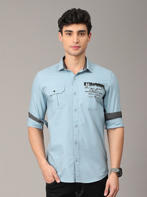 

FOGA Sea Green Premium Slim Fit Casual Shirt