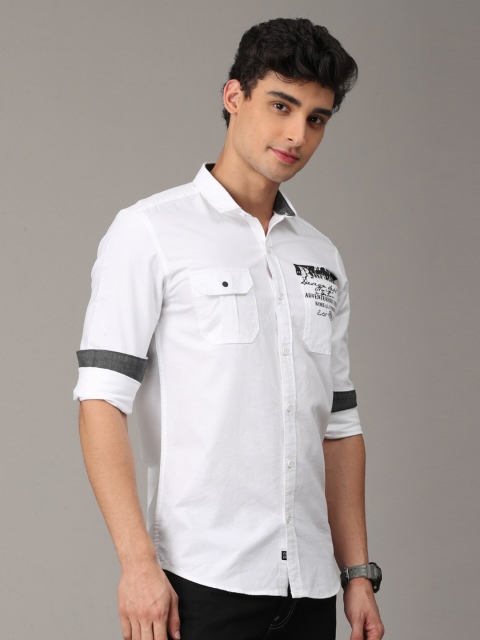 

FOGA White Premium Slim Fit Casual Shirt