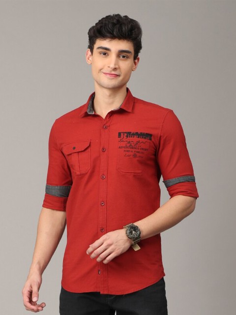 

FOGA Men Rust Premium Slim Fit Pure Cotton Casual Shirt