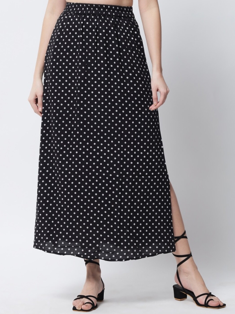 

VANCA ECO Women Black Printed A-Line Maxi Skirt With Side Slit