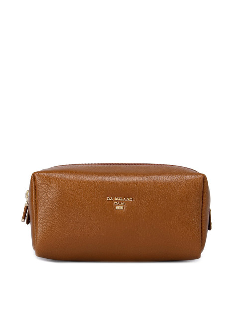 

Da Milano Unisex Brown Solid Leather Travel Pouch